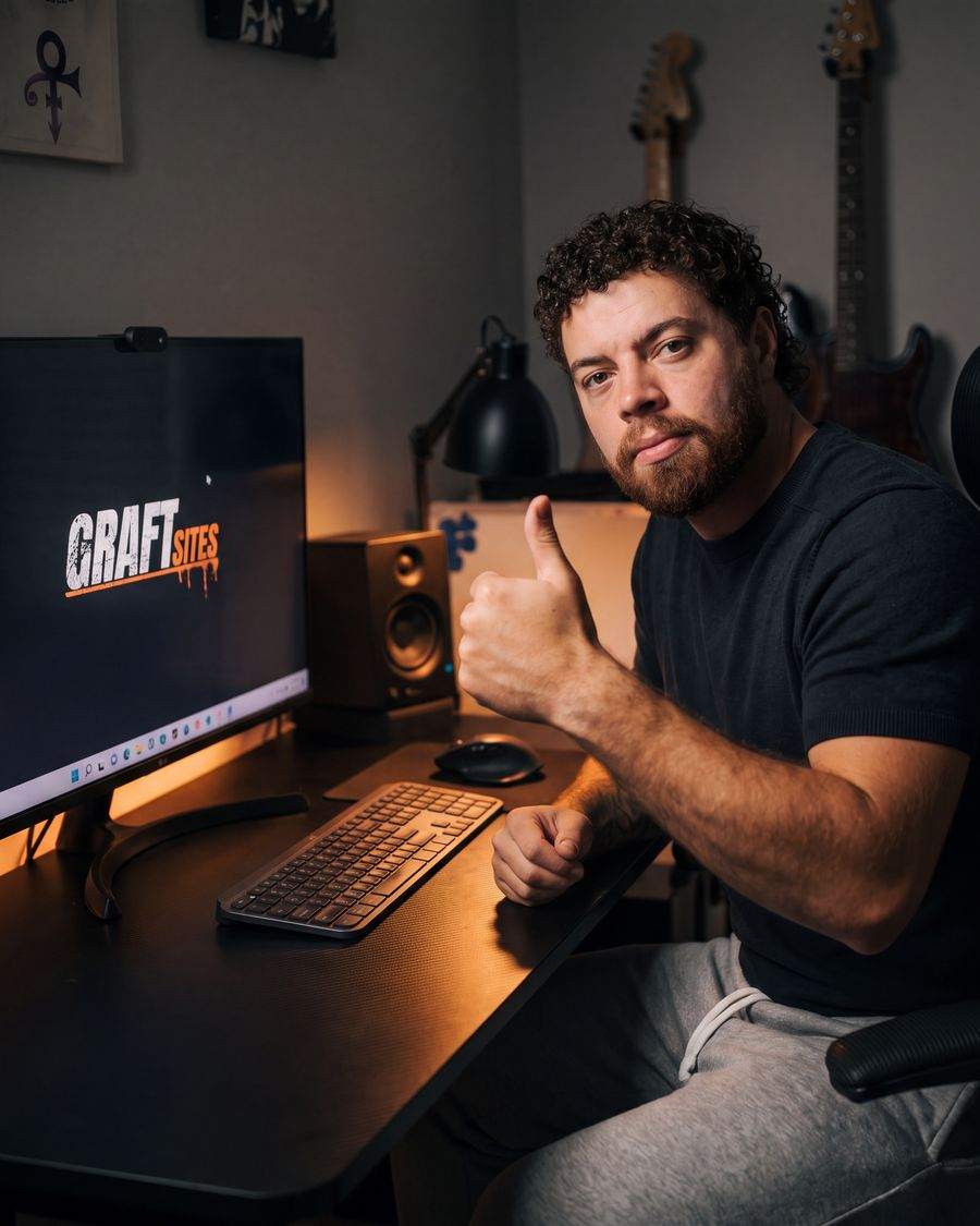 Ciaran at his desk