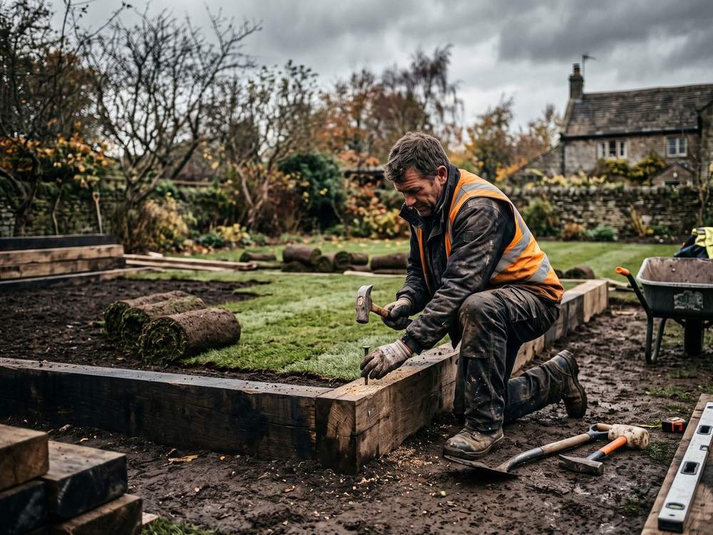 A landscapers at work