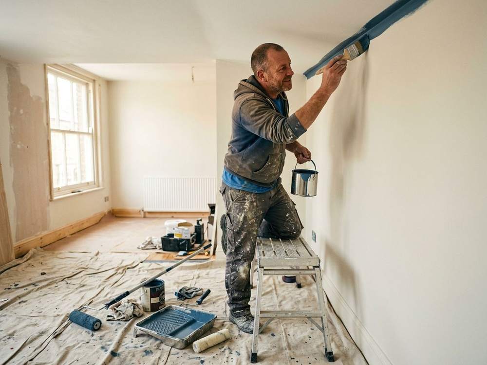 A painters & decorators at work