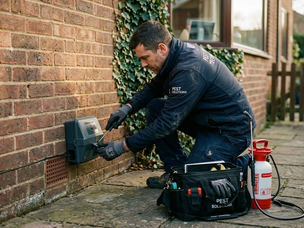 A pest control at work