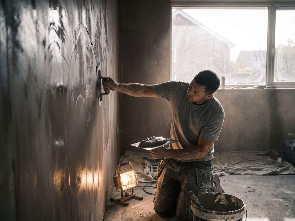 A plasterers at work