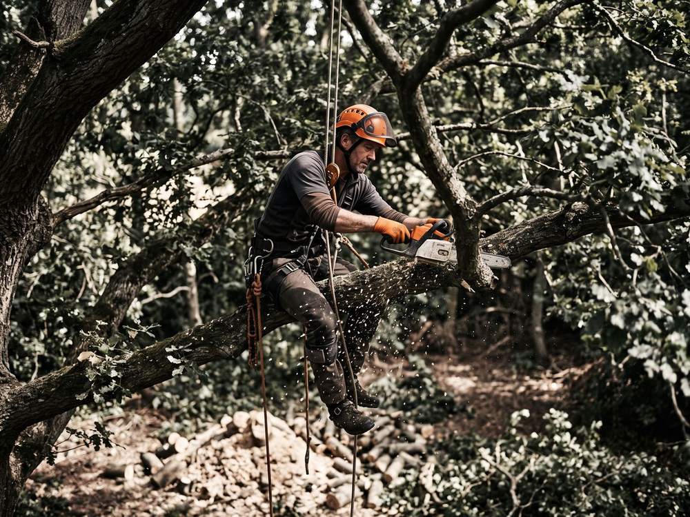 A tree surgeons at work